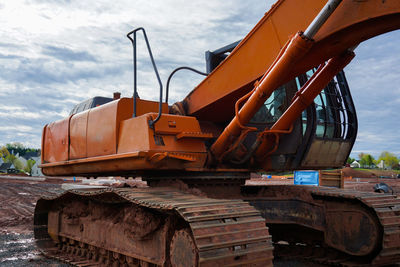 Abandoned construction site against sky