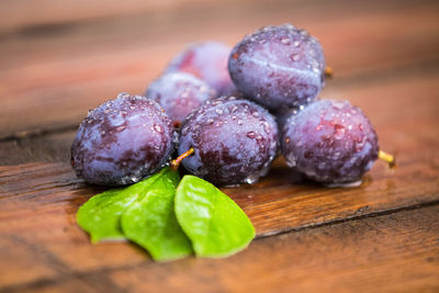 Close-up of fruits on cutting board