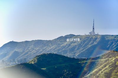 Scenic view of mountains against clear sky