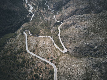 High angle view of road on mountain