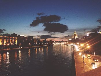 Illuminated city at night