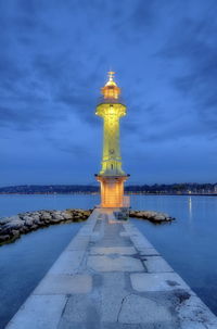 Batiment des forces-motrices by sunset, geneva, switzerland, hdr