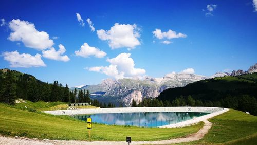 Panoramic view of lake against sky