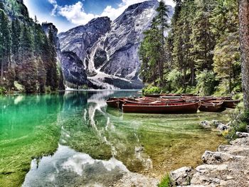 Scenic view of lake against mountains