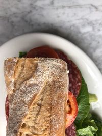 Close-up of bread in plate