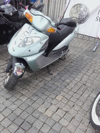High angle view of motorcycle