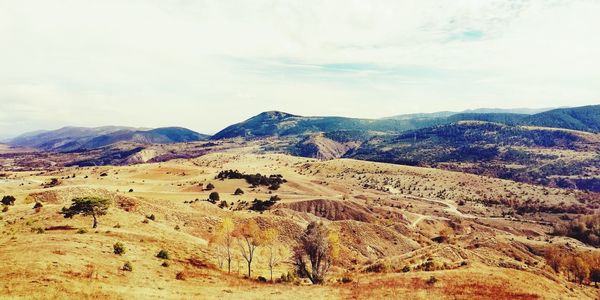 Scenic view of mountains against sky