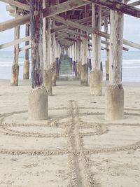 View of pier on beach