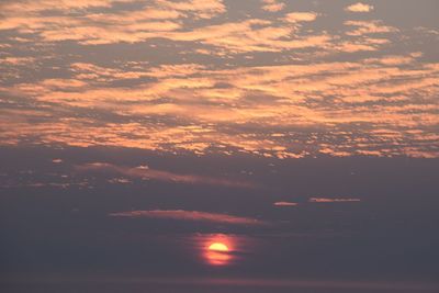 Scenic view of cloudy sky at sunset