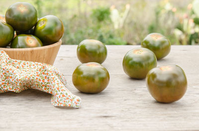 Close-up of fruits on table