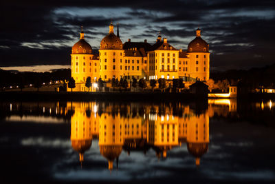 Reflection of buildings in water