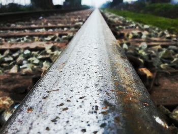 Surface level of railroad tracks