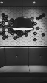 High angle view of sofa on table at home