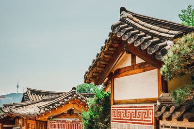 Local travel traditional house in korea classic vintage of roof landmark name bukchon hannok