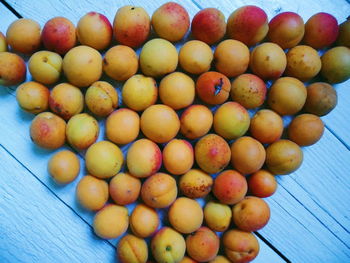 High angle view of oranges on table