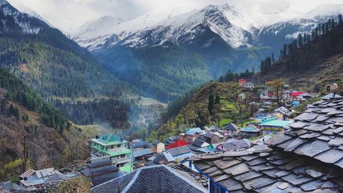 High angle view of mountains