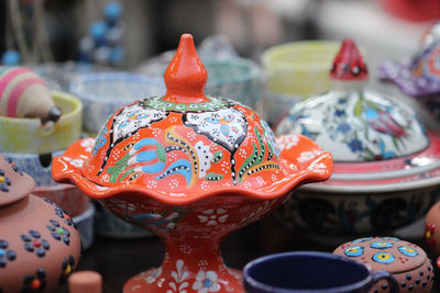 Close-up of christmas decorations for sale