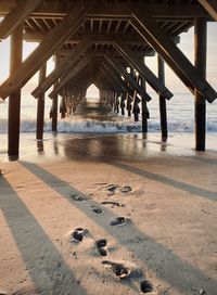 View of pier on beach