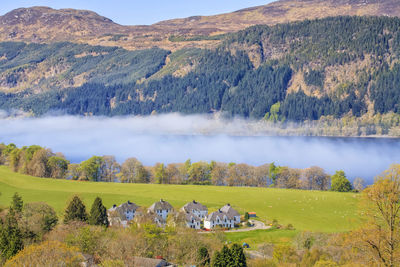 Panoramic view of agricultural landscape