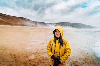 Portrait of woman on beach