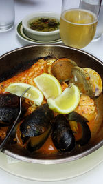 Close-up of served food