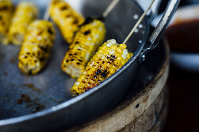 High angle view of food on table