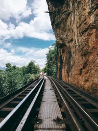 Railroad track against sky