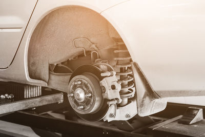 High angle view of vintage car
