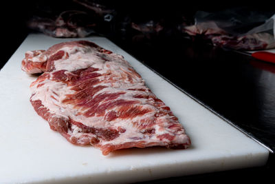 Close-up of food on table