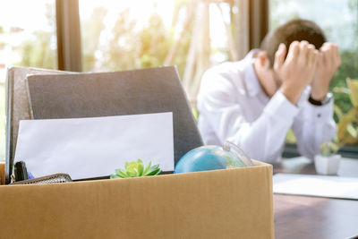 Businessman sitting at office