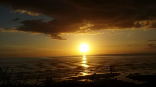 Scenic view of sea at sunset