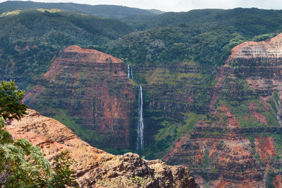 High angle view of mountain range