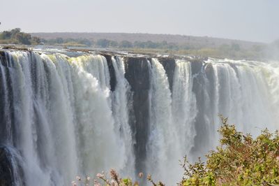 Scenic view of waterfall