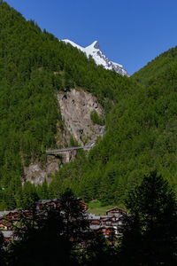 Scenic view of mountains against clear sky
