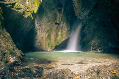 Scenic view of waterfall