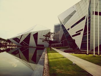 Built structures against the sky