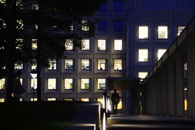 View of illuminated built structure