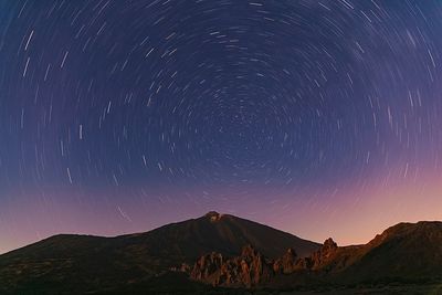 Scenic view of star field against sky at night