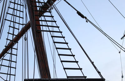 Low angle view of mast against sky