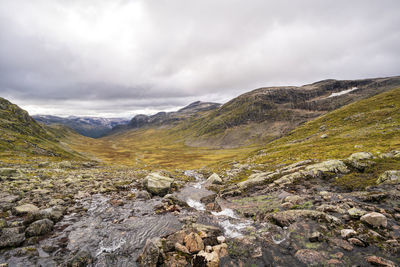 Scenic view of mountains against sky