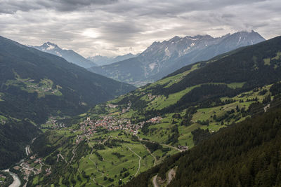 Scenic view of mountains and valley