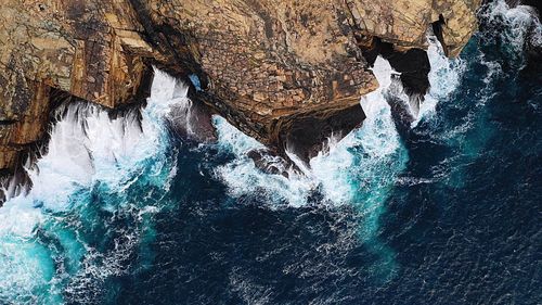 Rock formation in sea