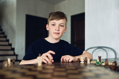 Portrait of boy at home