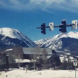 Scenic view of snow covered mountains