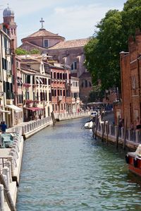 View of canal passing through city