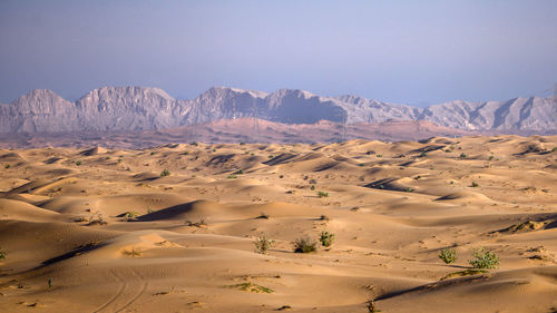 Scenic view of desert against sky