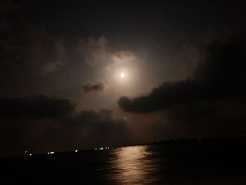 Scenic view of sea against sky at night