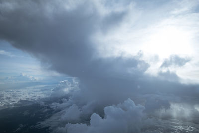 Aerial view of storm clouds