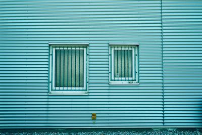 Closed door of building