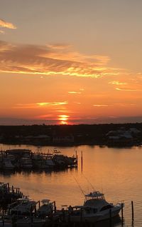 Silhouette of boat at sunset